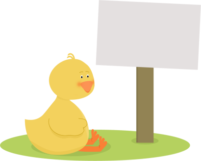 Duck With A Blank Sign - Duck With A Sign (410x329)