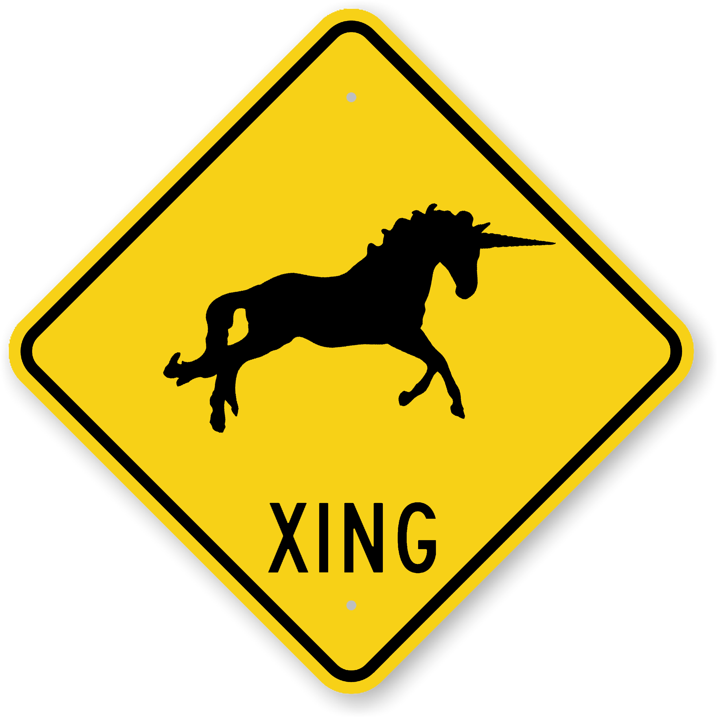 Xing Unicorn Crossing Funny Sign Png Hd Hq - Australia Sticker (2550x2550)