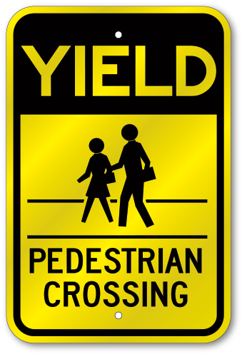 Yield Pedestrian Crossing - School Crossing Sign (500x500)