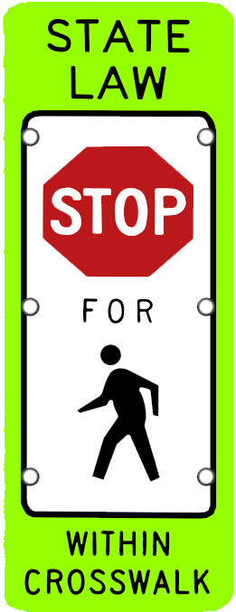 Flashing Led State Law Stop/yield For Pedestrians - Stop Sign (298x690)