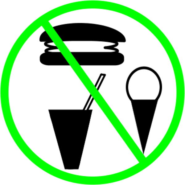 No Food Allowed Sign Vector Clip Art - No Fast Food Png (600x600)