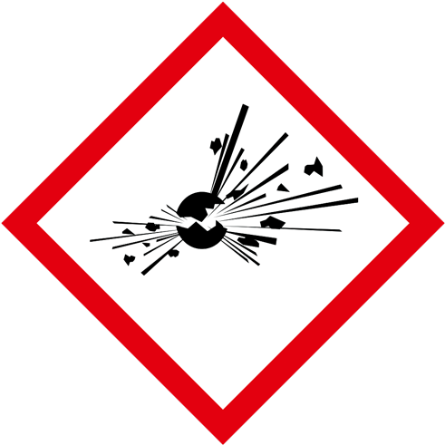 Sale Of Ammunition To Holders Of Appropriate Permits - Ghs Pictograms Explosive (500x500)