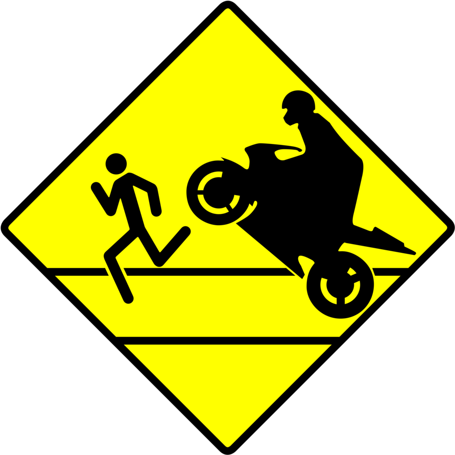 Motorcycle Road Kill By Xquatrox Motorcycle Road Kill - Irish School Road Sign (900x900)