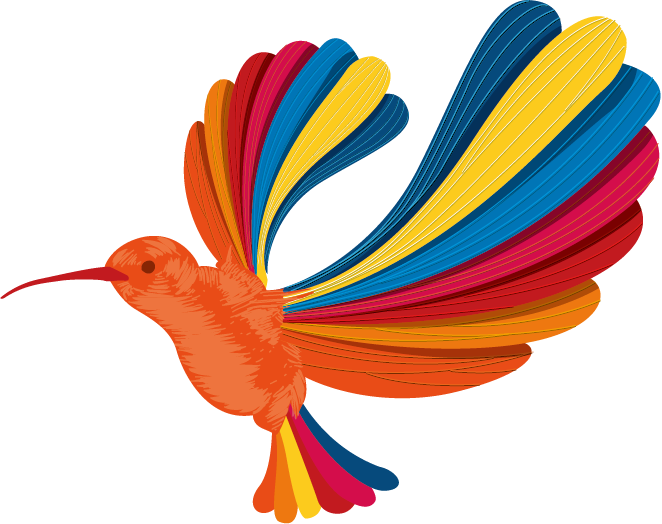 Hummingbird Euclidean Vector Rainbow Color - Pajaro De Colores Vector (662x524)