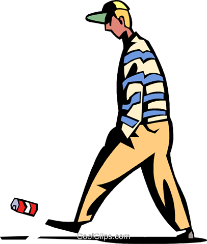 Teenager Kicking A Can Royalty Free Vector Clip Art - Do My Values Come (406x480)
