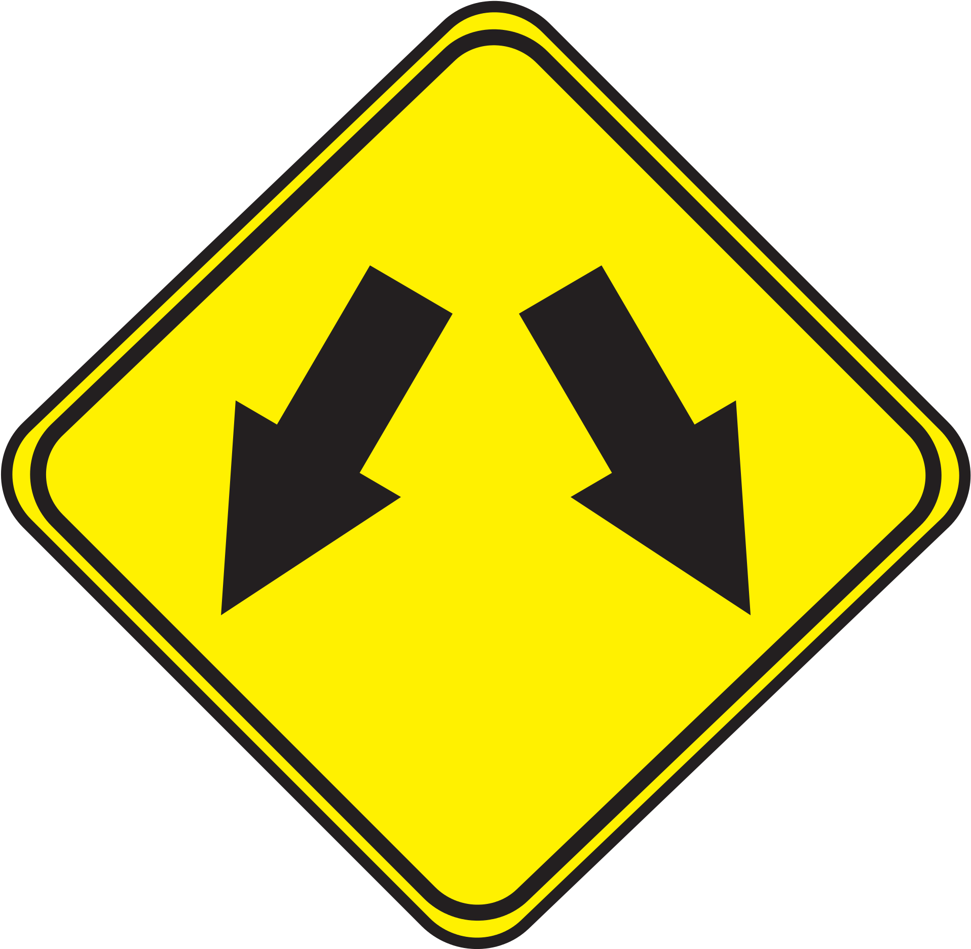 Pass Sign - Pass Either Side Sign (2000x2000)