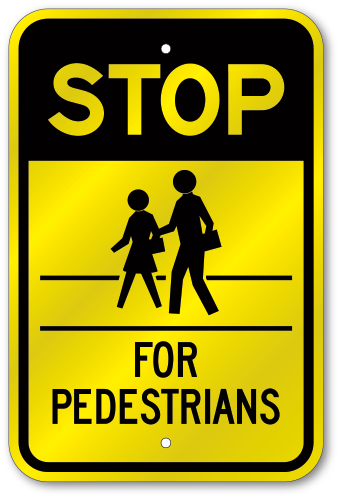 Stop For Pedestrians In Crosswalk - School Crossing Sign (500x500)