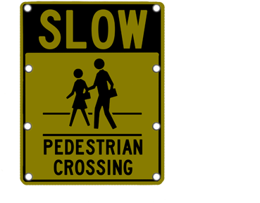 Flashing Slow Pedestrian Crossing Sign - School Crossing Sign (509x300)