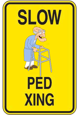 Saw An Old Man Today With A Walker Behind A Few School - Brady 42419 (455x383)