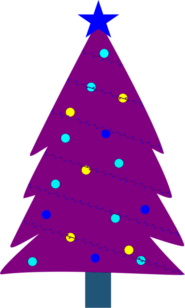 Purple Clipart Christmas Tree - Christmas Tree (600x996)