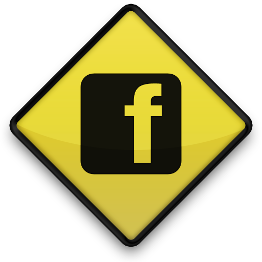 Available In 3 Sizes - Icon Facebook Yellow And Black (512x512)