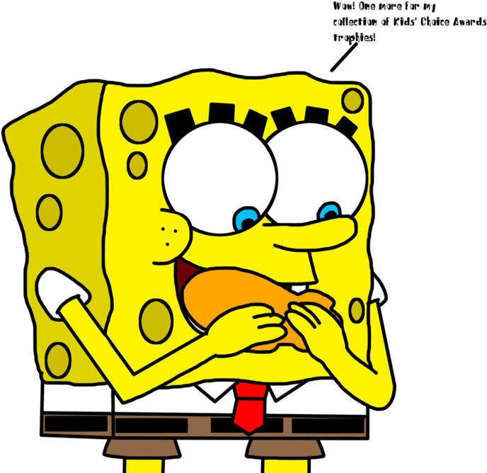 Spongebob With Kca Trophy From 2014 By Marcospower1996 - Spongebob Squarepants (993x804)