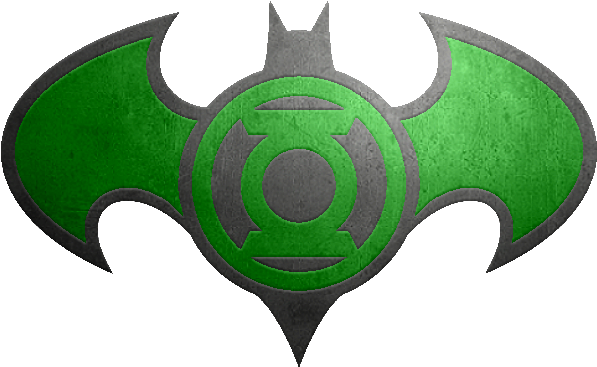 Batman Green Lantern Metalic Logo - Green Lantern Superman Batman Logo (600x378)