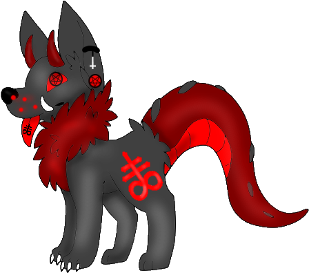 Demonic Wolf Shaded For Sale By Ghost-direwolf - Cartoon (479x445)