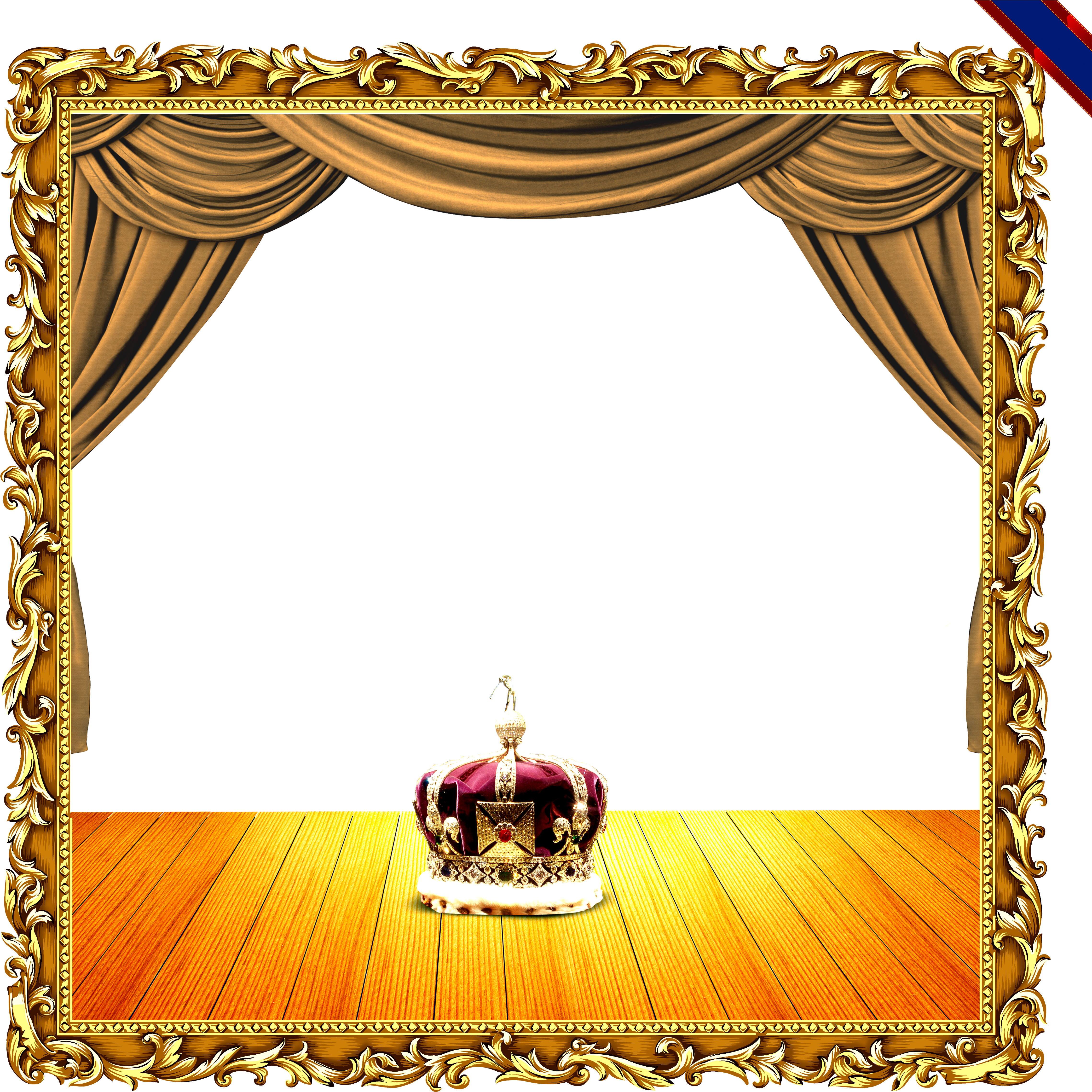 Luxurious Golden Curtains Frame Collection Creative - Luxury Photo Frames Png (4724x4724)