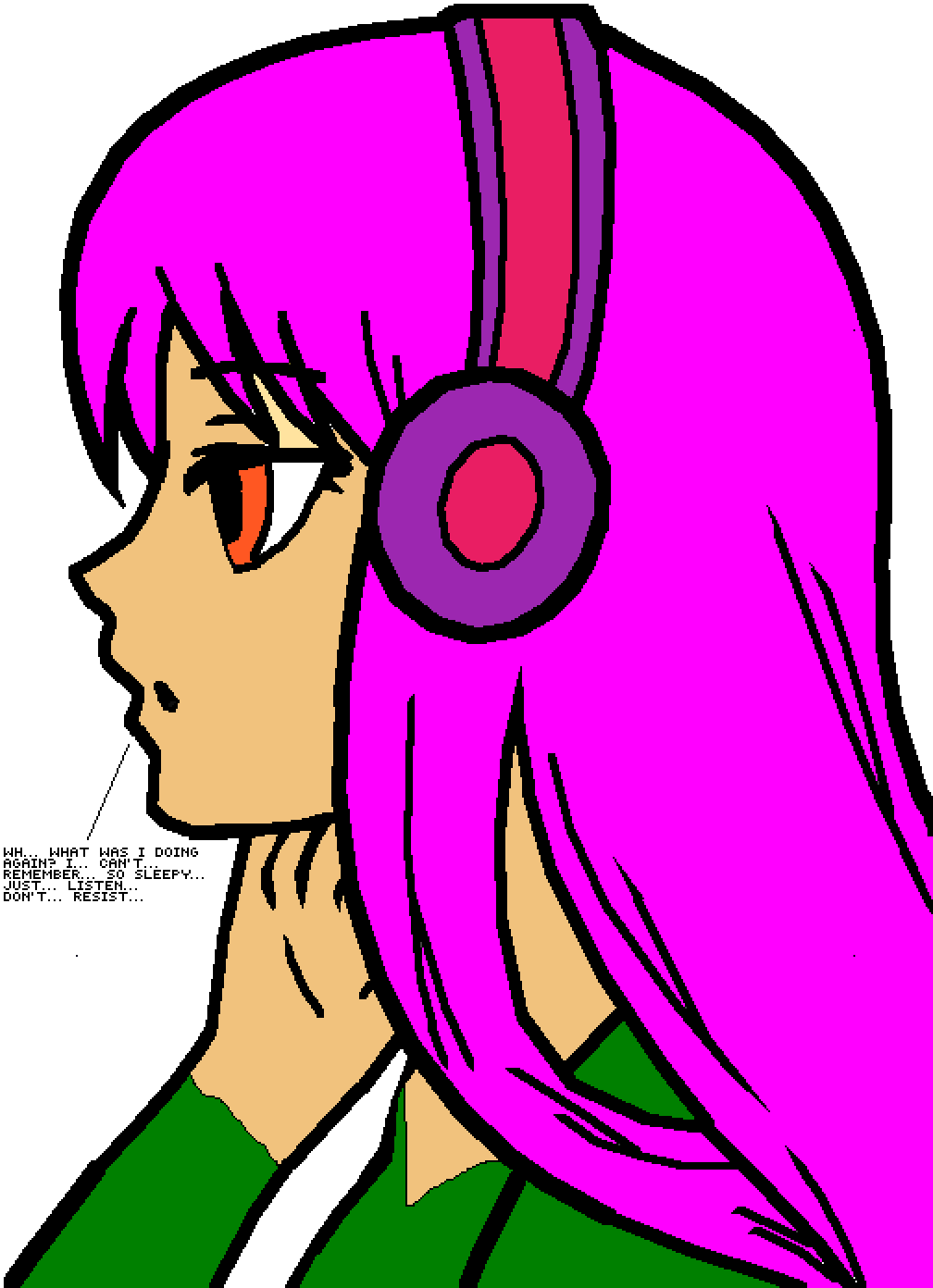 Audio Hypnosis - Anime Girl Art Template (1008x1392)
