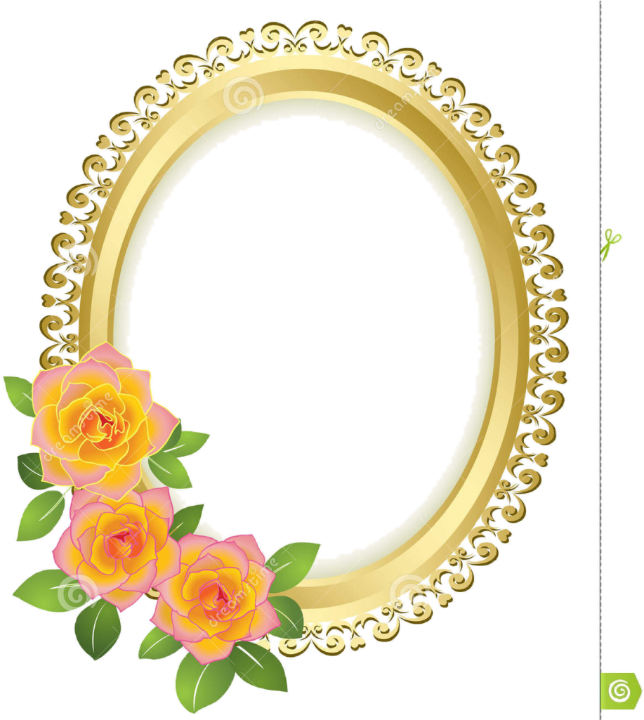 Borders And Frames Picture Frames Gold Flower - Oval Frame Png Flower (931x1024)