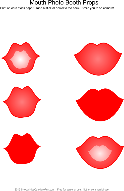 Lips Photo Booth Props - Photo Booth (531x762)