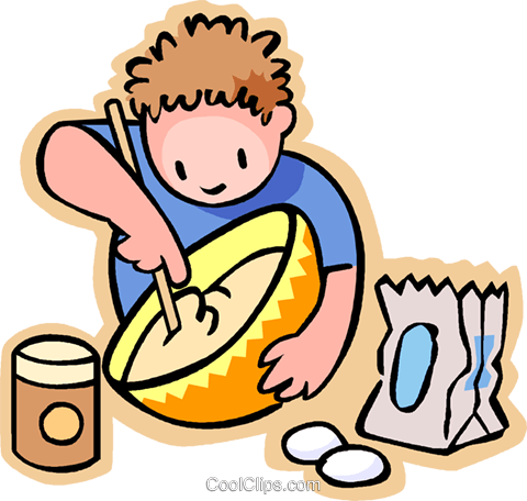 Little Boy Missing Flour In A Bowl Royalty Free Vector - Make Clipart (480x456)