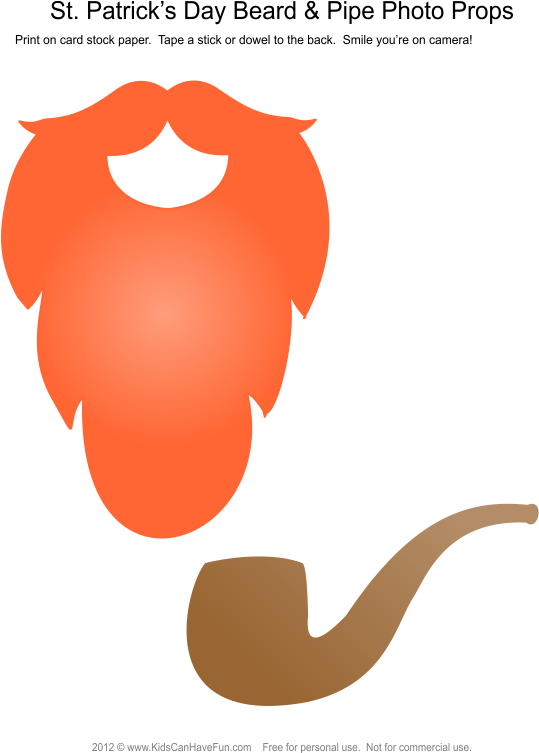 Patrick's Day Beard & Pipe Photo Booth Props - St Patricks Day Photo Booth Props (546x752)