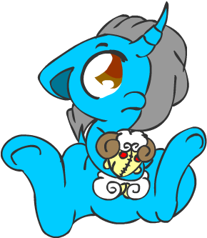 Cotton, Curved Horn, Doll, Featureless Crotch, Floppy - Cartoon (606x363)