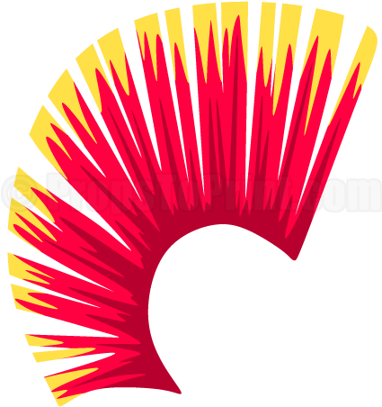 Printable Mohawk Photo Booth Prop - Mohawk Clipart (458x593)