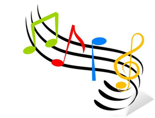 An Illustration Of Colorful Music Notes Made With Line - Music Notes Clip Art (400x400)