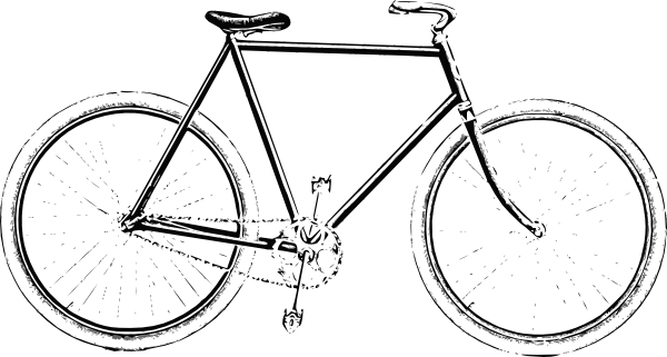 Boneshaker Velocipede Bicycle Drawing By Karl Addison - Bicycle Black And White (600x321)