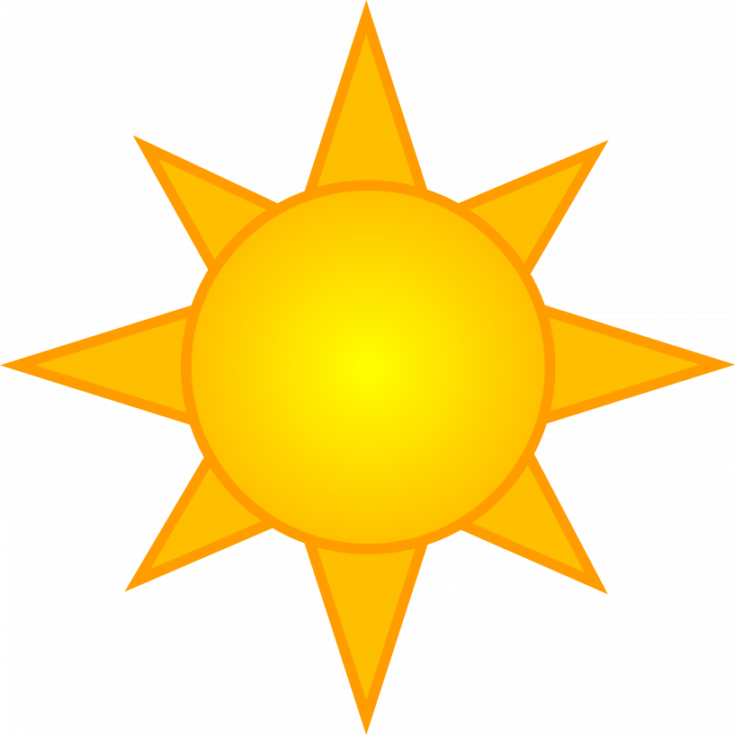 Sun Clipart Transparent Background Free Download - Simple Sun Clipart (817x818)