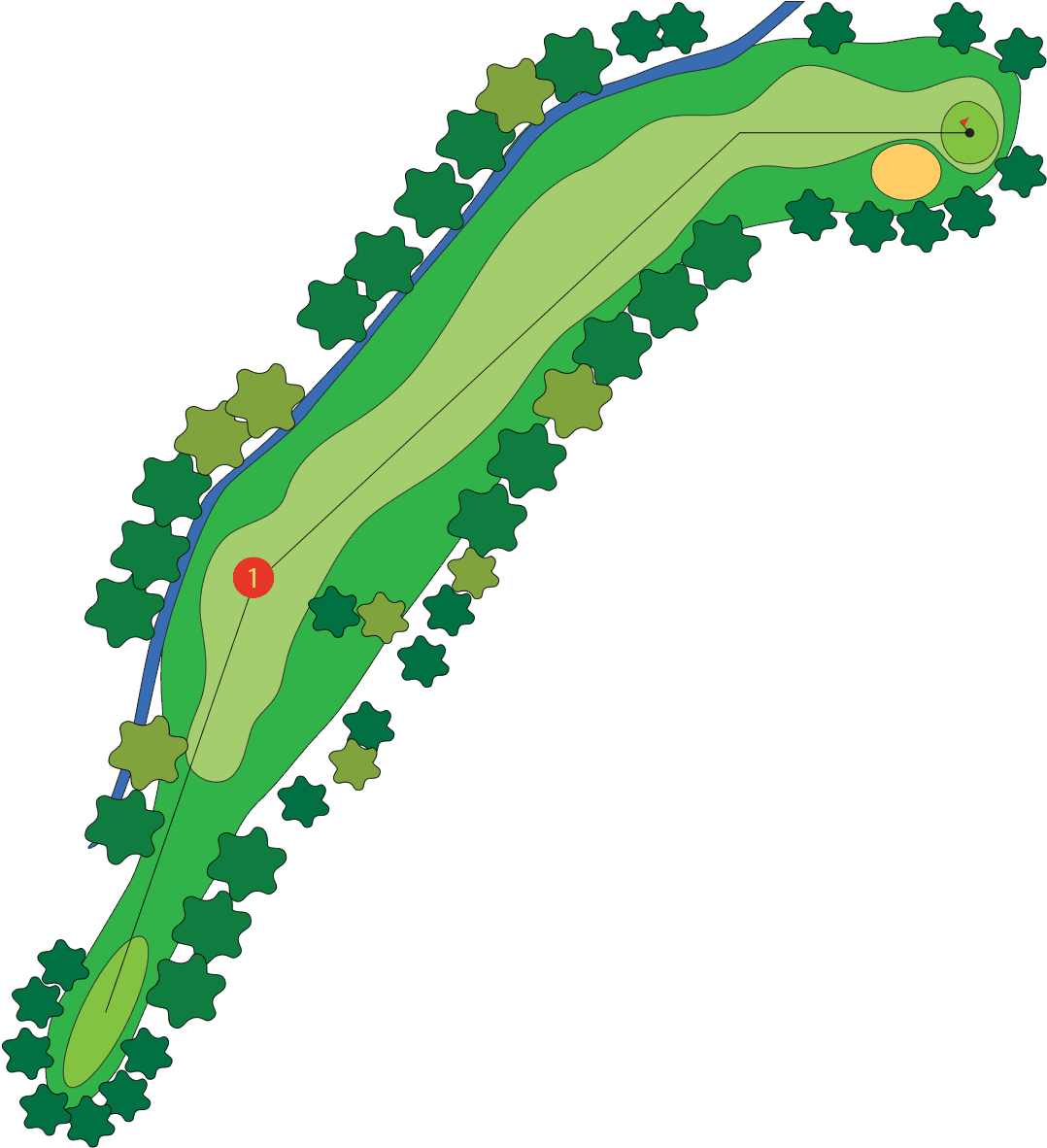Freeway Golf Course Hole Description - T-shirt (1106x1209)