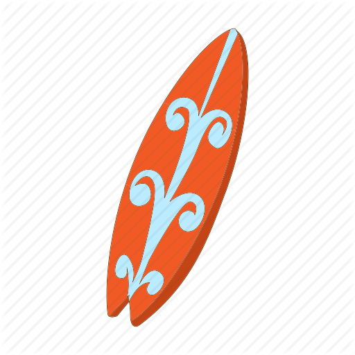 Cartoon Surfboard - Tabla De Surf Dibujo (512x512)