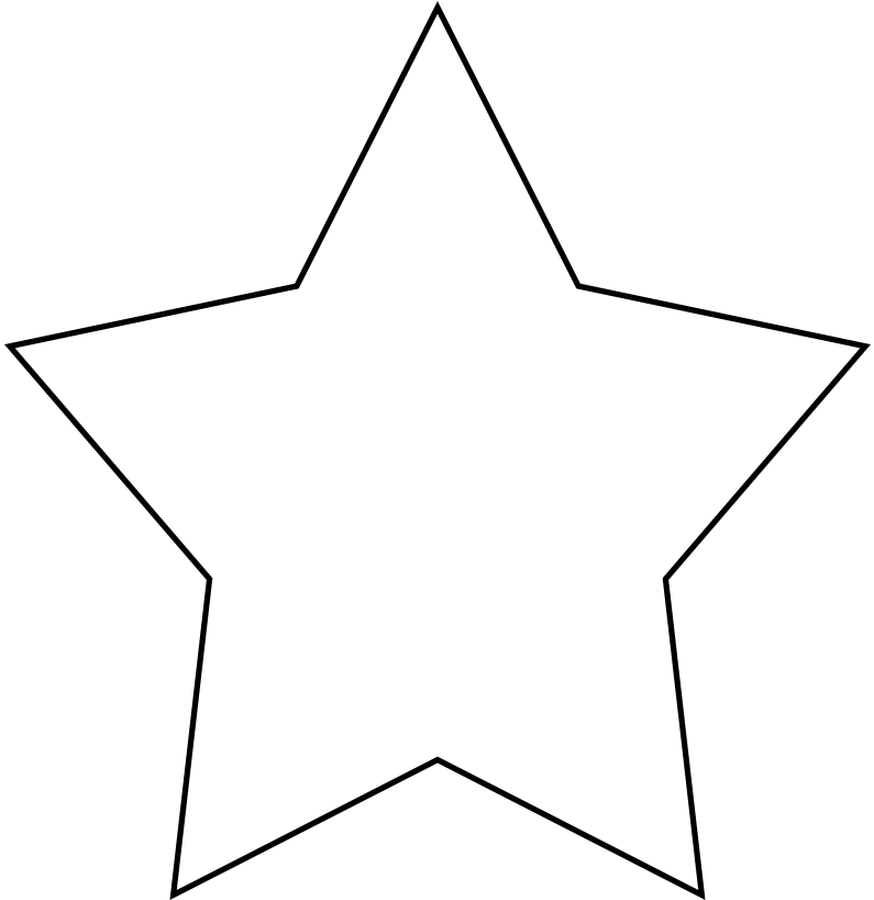 5-point Star Clipart - White Star Icon Png (861x908)