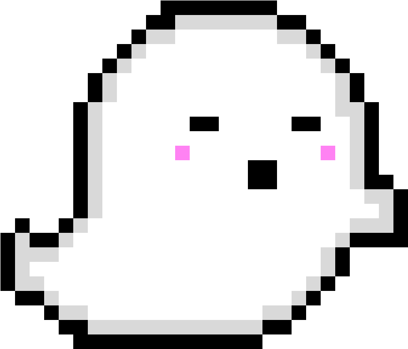 Cute Ghost - Cute Ghost Pixel Art (1140x1050)