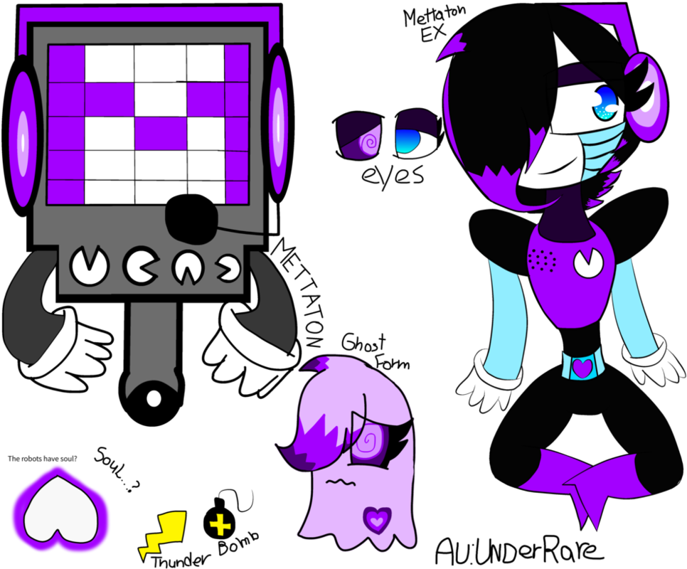 Mtt / Mettaton Normal,ex And Ghost Underrare By Thefollowerdemon - Mettaton As A Ghost (999x799)