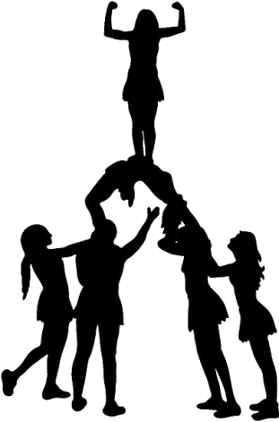 I Started With Jazz And Cheerleading In Middle School - Stunt Cheer Black And White (311x471)