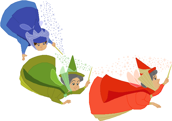 Canciones - Sleeping Beauty Fairy Godmothers (576x407)