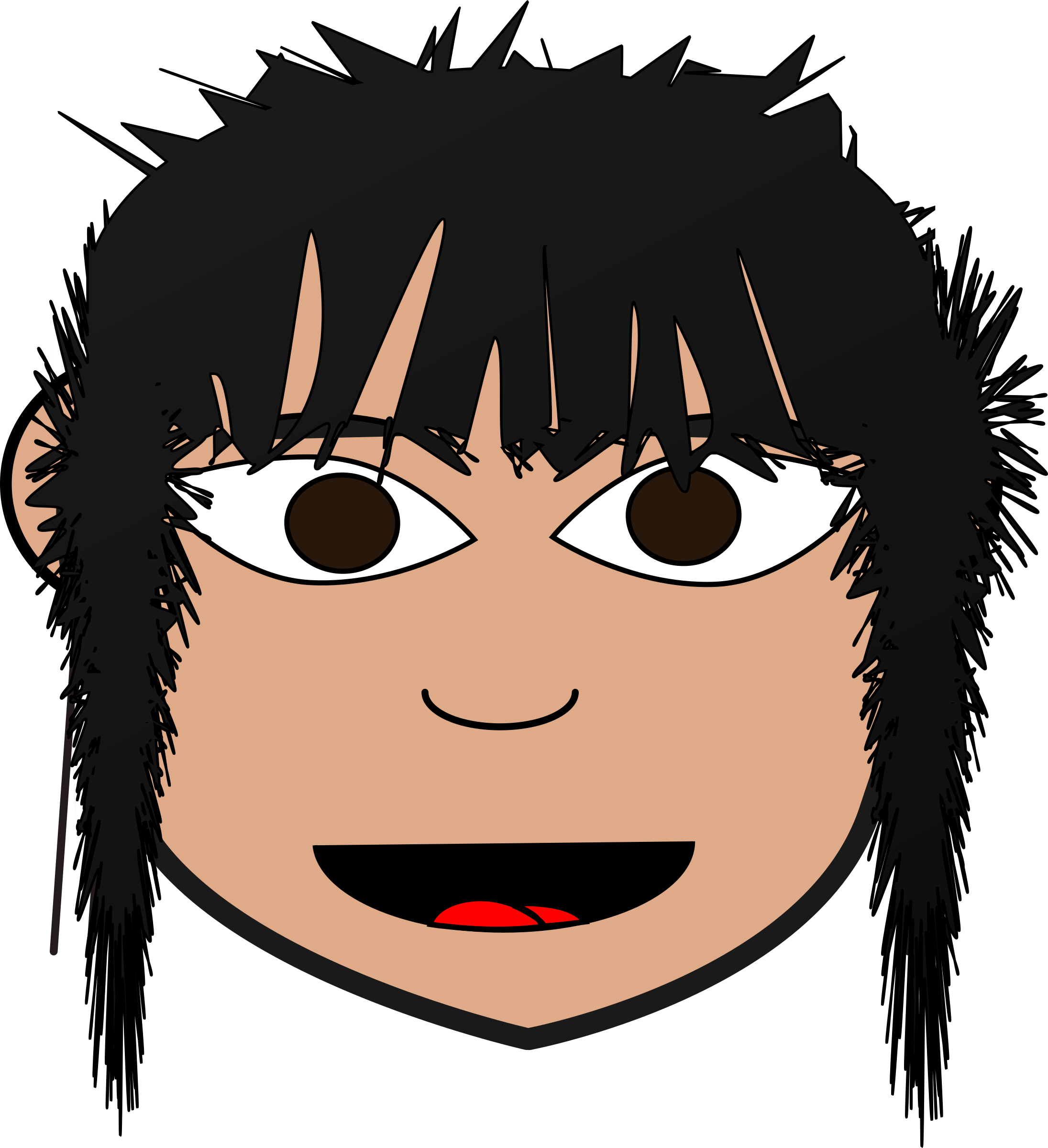 Girl 2 - Cartoon Characters With Messy Hair (2191x2400)