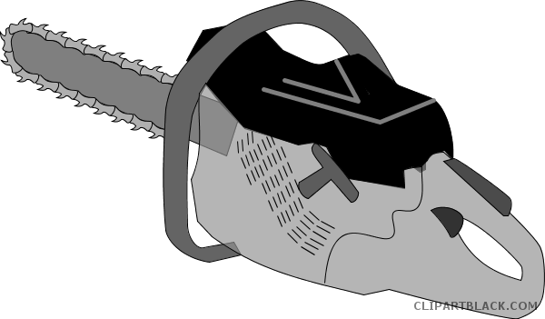 Saw Tools Free Black White Clipart Images Clipartblack - Chainsaw Clip Art (600x351)