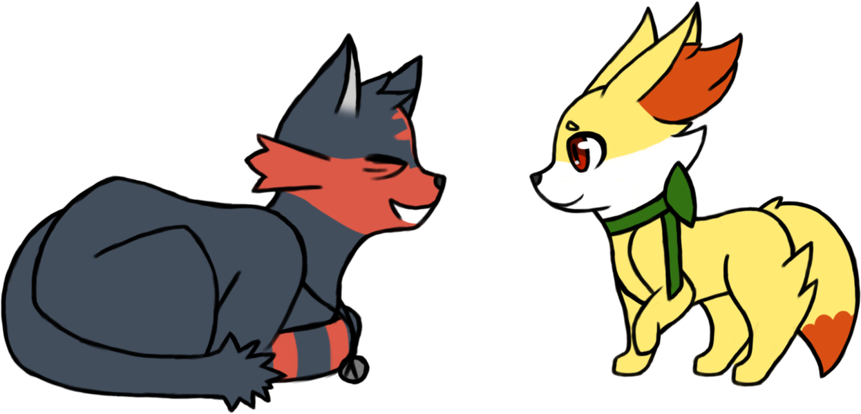 We Saw A Litten By Wispthevulpix - Pokemon Fennekin X Litten (1291x619)