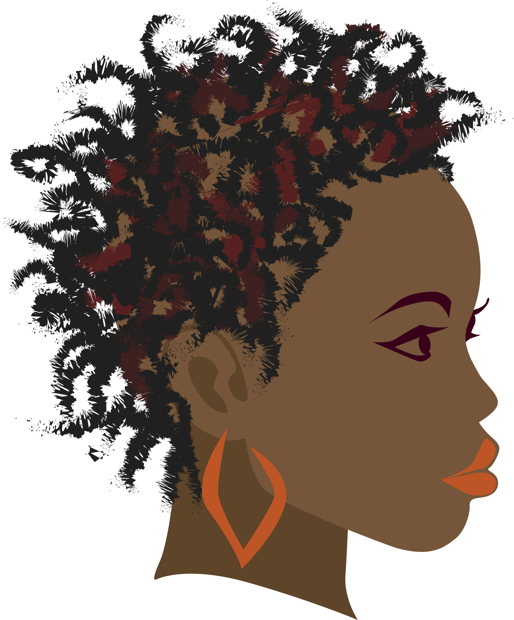 Big Image - African Girl Icon Png (1721x2075)
