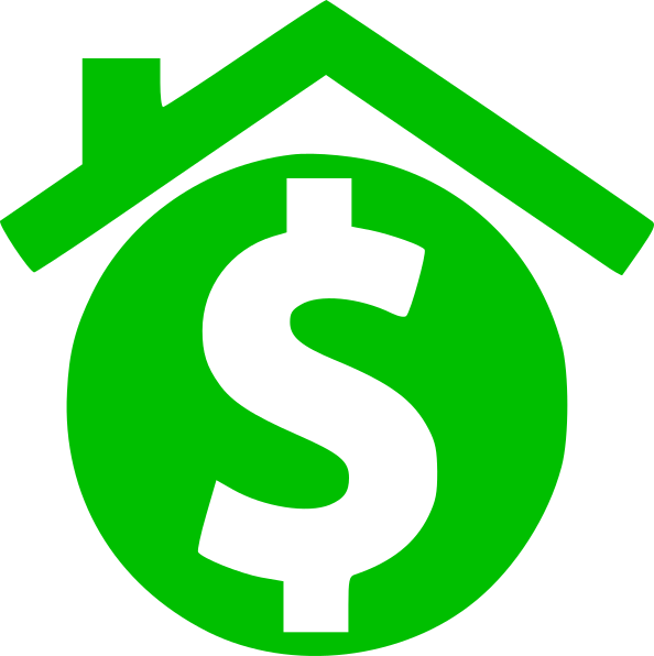 Cash Home Logo Clip Art At Clker - House Dollar Sign Logo (594x596)