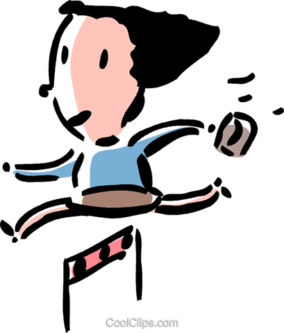 Businesswoman Jumping Hurdles Royalty Free Vector Clip - Businesswoman Jumping Hurdles Royalty Free Vector Clip (409x480)