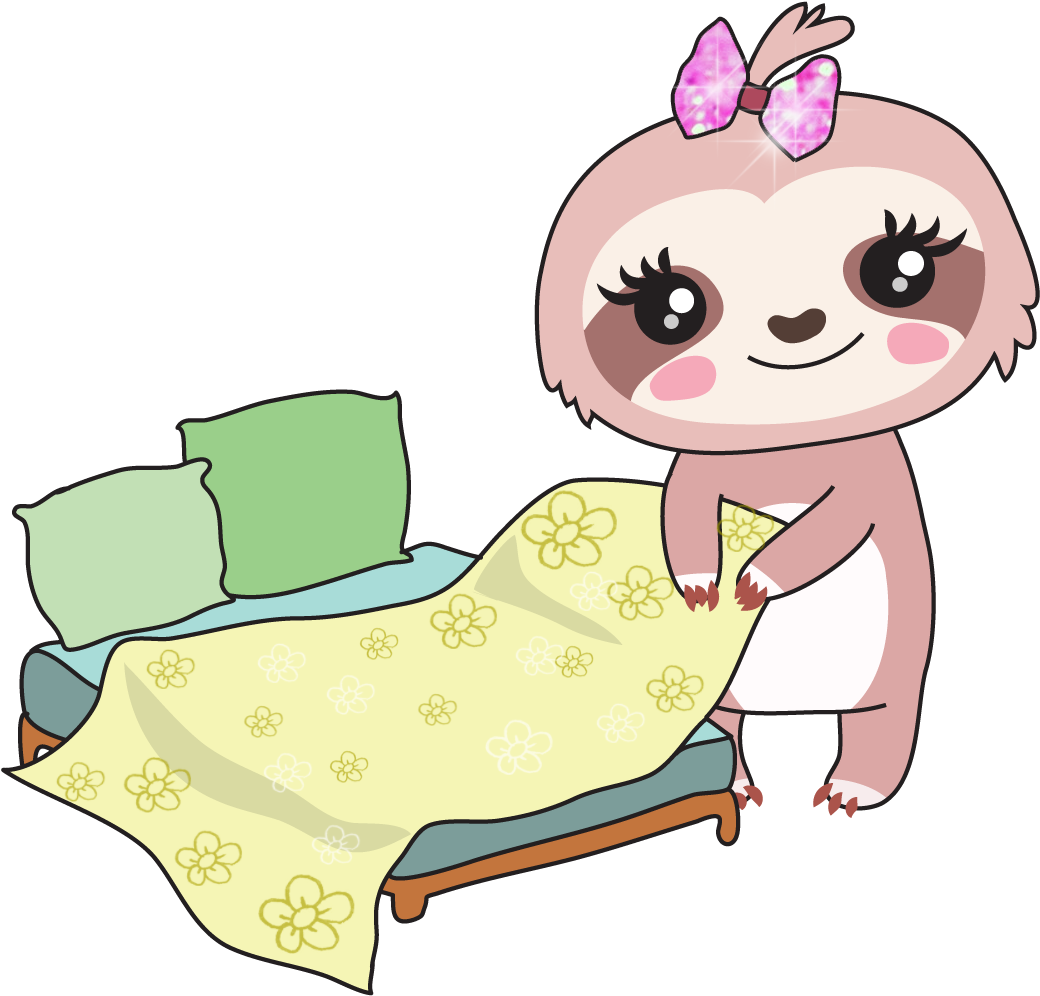 Sadie The Sloth Chores - Bed-making (1125x1089)