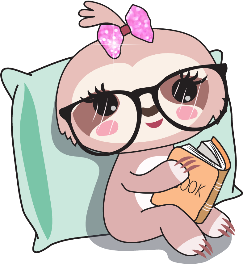 Sadie The Sloth Reading - Sloth (936x1110)