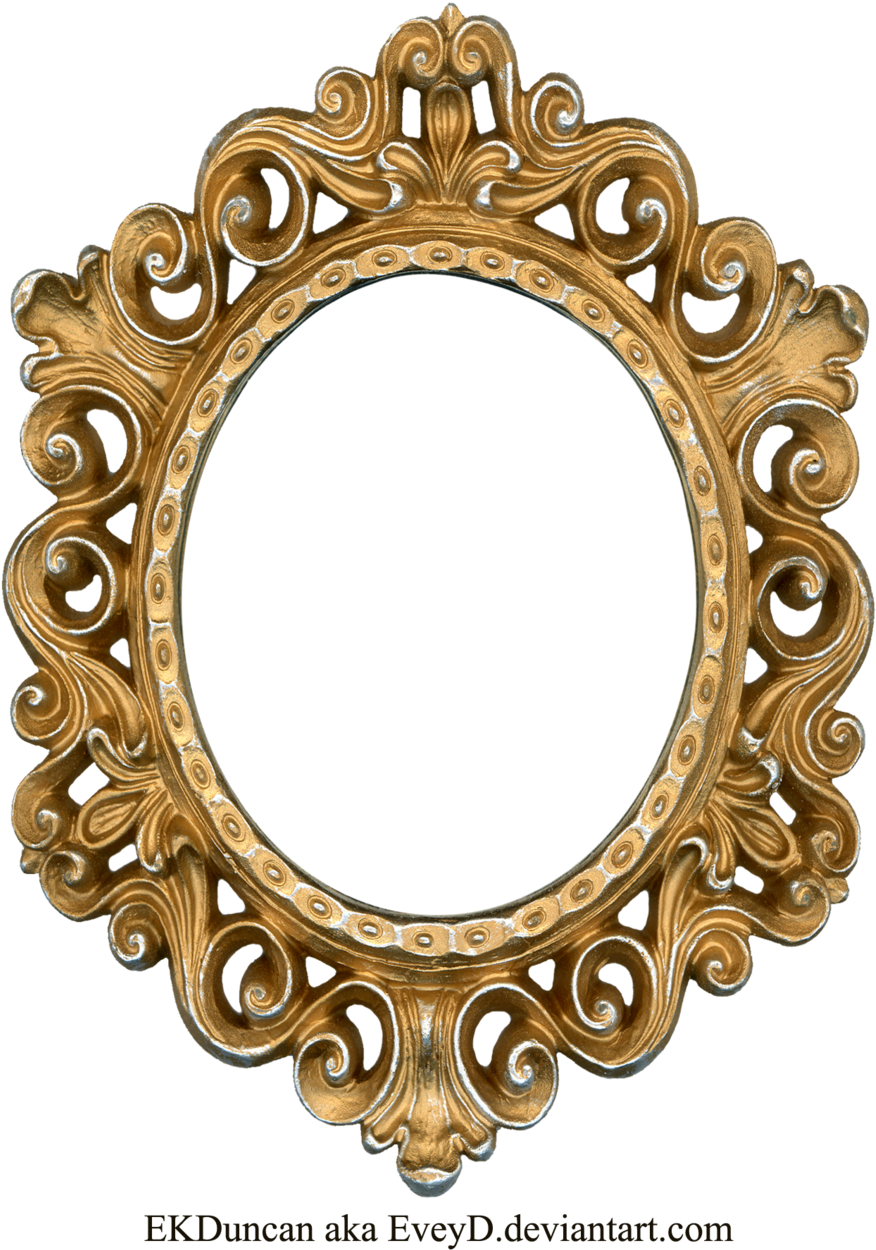 Free Fancy Frame Clip Art - Golden Frame Round (900x1268)