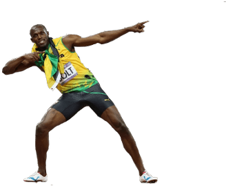 Usain Bolt Sideview - Usain Bolt 9.58 Bolt Usain (400x400)