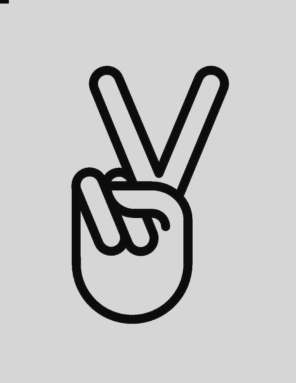 Peace Sign Hand Clipart (999x1293)