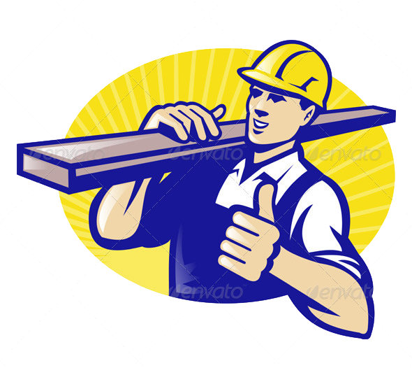 Carpenter Lumber Thu - Worker Vector Thumb Up (590x526)