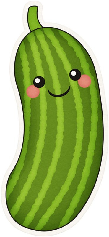 Pickle Clipart Pepino - Cucumber With Face Clipart (369x800)