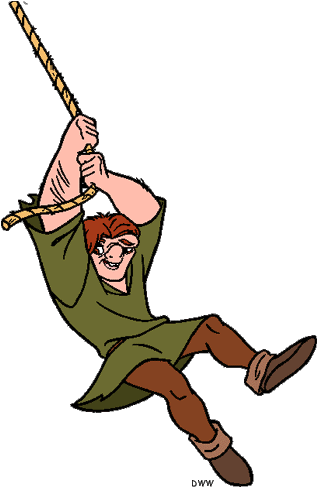 The Hunchback Of Notre - Rope Swing Clip Art (340x489)